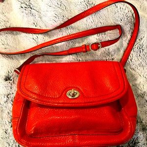 Coach cross body or shoulder bag in perfect all season orange